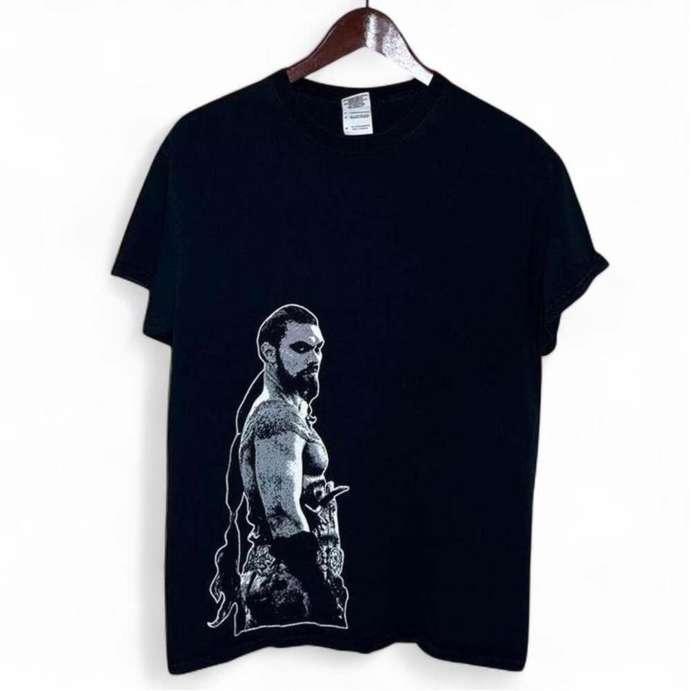 Gildan Jason Momoa Khal Drogo Graphic T-Shirt Size M Black